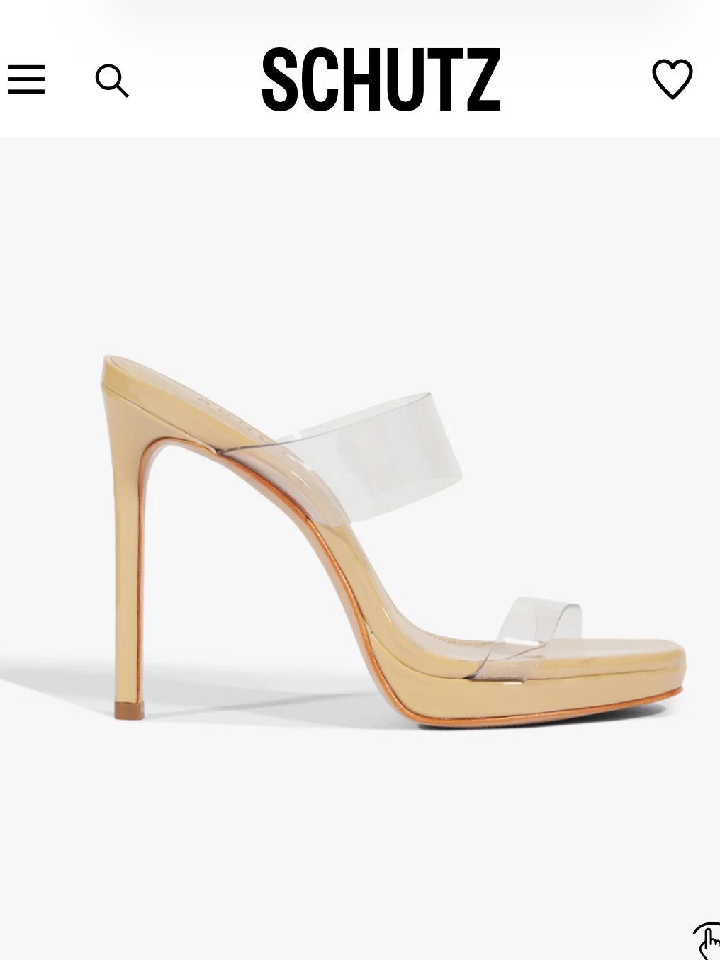 Schutz Ariella Clear And Toupe Heels - 6.5